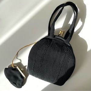 1940s Coronet Corde Twill Cocktail Handbag